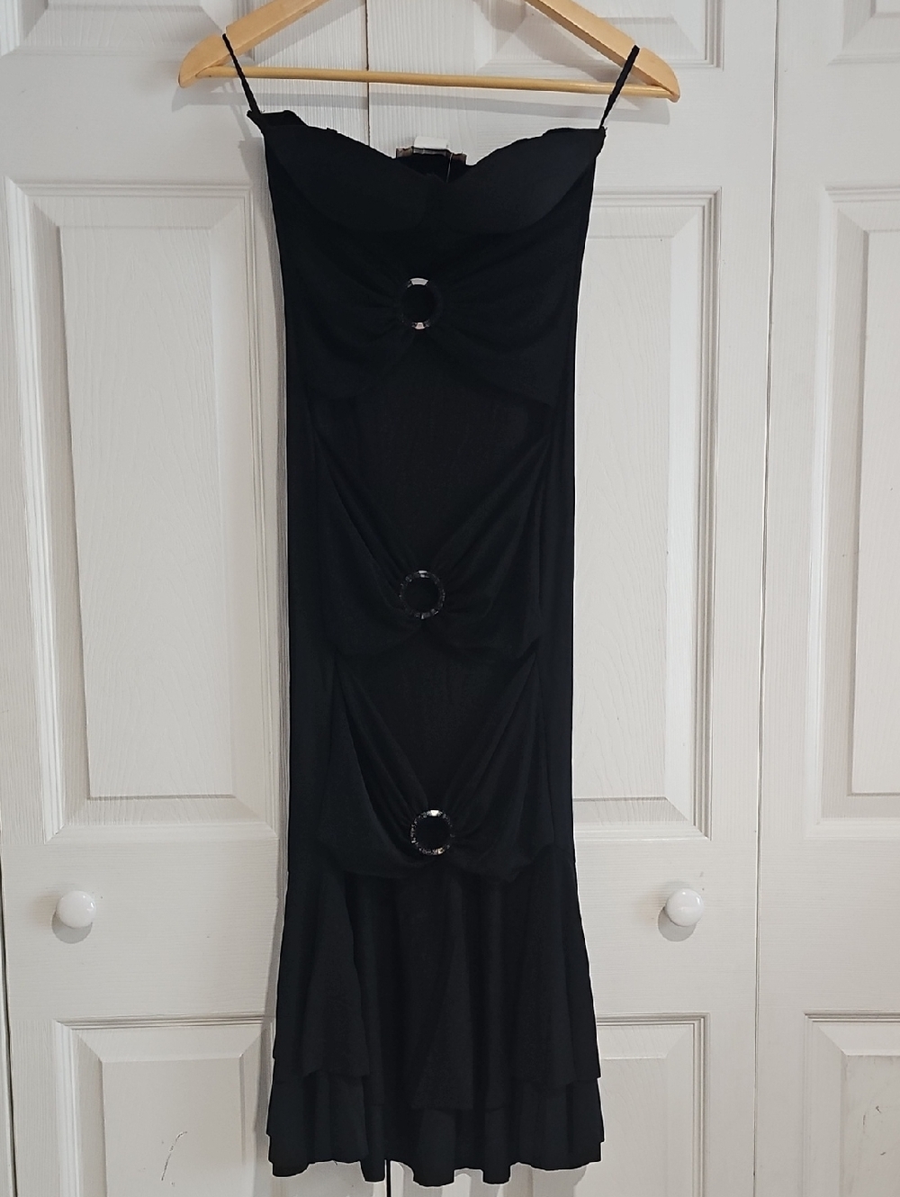 🖤✨ Aggie Strapless Black Bodycon Midi Dress | Size Small | NWOT